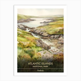 Atlantic Islands National Park Galicia Watercolour 2 Art Print