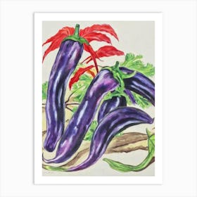 Chinese Eggplant 2 Fauvist vegetable Art Print