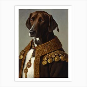 Plott Hound 2 Renaissance Portrait Oil Painting Art Print