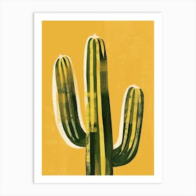 Saguaro Cactus Minimalist Abstract Illustration 1 Art Print