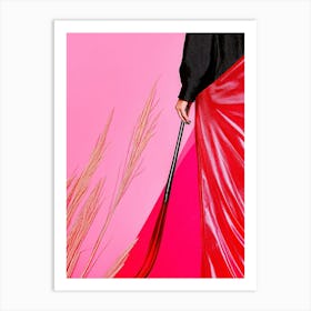 Woman In A Red Skirt Art Print