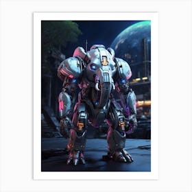 Elephant in cyborg body #1 Art Print