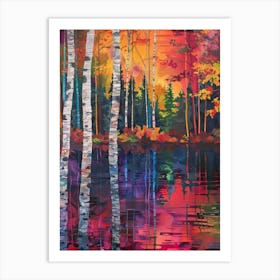 Birch Trees In Autumn 4 Art Print