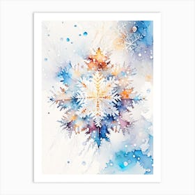 Pattern, Snowflakes, Storybook Watercolours 3 Art Print