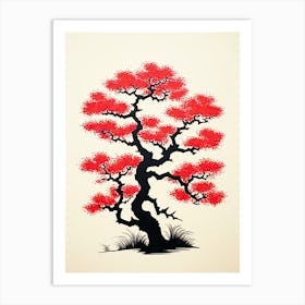 Bonsai Tree Chinese Vintage Poster Art Print