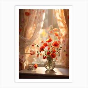 Poppies In A Vase Art Print