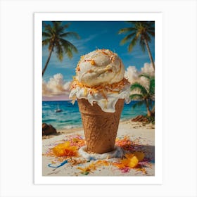 Ice Cream On The Beach Art Print