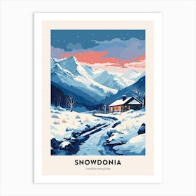 Winter Night  Travel Poster Snowdonia National Park 3 Art Print