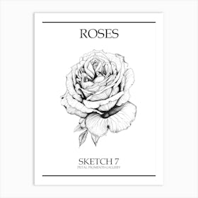 Roses Sketch 7 Poster Art Print