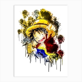 Cute Anime Luffy Art Print