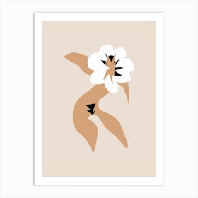 White Floral Twerk Art Print