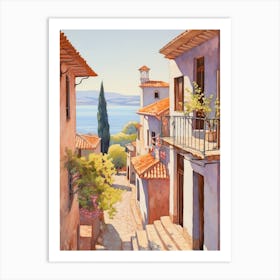 Fethiye Turkey 4 Vintage Pink Travel Illustration Art Print