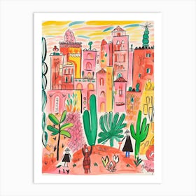 Mexico, Dreamy Storybook Illustration 3 Art Print