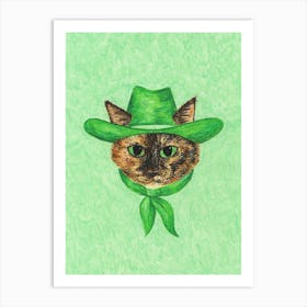 Tilly The Cowgirl Tortie Cat Art Print