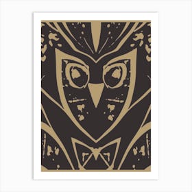 Abstract Owl Coffee 2 Art Print