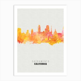 Sacramento California City watercolor Art Print