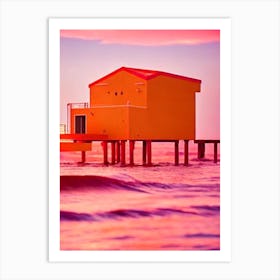 Fort Lauderdale Beach, Florida Pink Beach Art Print