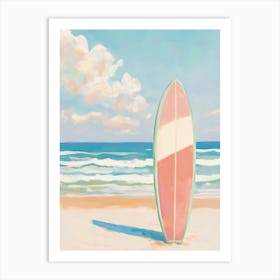 Surfboard On The Beach Art Print