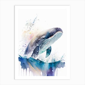 Southern Right Whale Storybook Watercolour  (2) Art Print