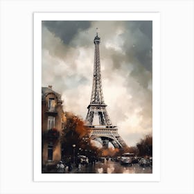 Eiffel Tower Paris France Oil Painting Style 4 Art Print