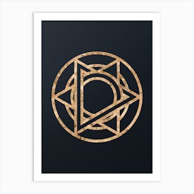 Abstract Geometric Gold Glyph on Dark Teal n.0090 Art Print