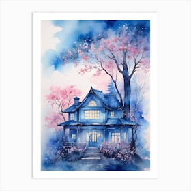 Sakura House Art Print