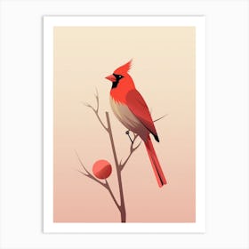 Minimalist Northern Cardinal 2 Illustration Art Print