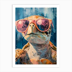 Sea Turtle In Sunglasses 6 Art Print