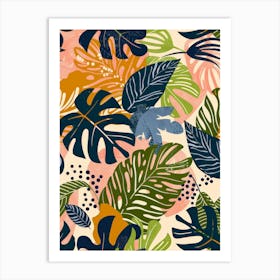 Tropical Leaves Seamless Pattern 3 Art Print