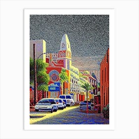 Brownsville, City Us  Pointillism Art Print