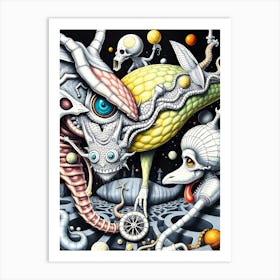 Aliens And Monsters Abstraction Art Print