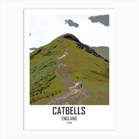 Catbells, Lake District, Mountain, Art, Wall Print Art Print