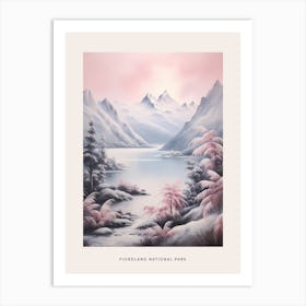 Dreamy Winter National Park Poster  Fiordland National Park New Zealand 2 Art Print