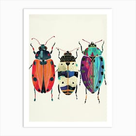 Colourful Insect Illustration Ladybug 29 Art Print