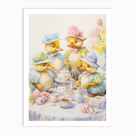 Afternoon Tea Duckling Painting 4 Art Print