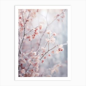 Frosty Botanical Winterberry 1 Art Print