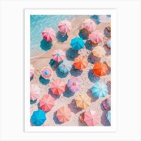 Colorful Umbrellas On The Beach 3 Art Print