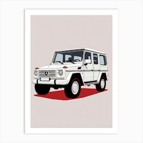 Mercedes Benz G Wagon Line Drawing 3 Art Print