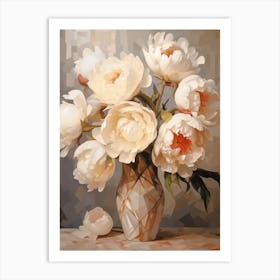 Peony Flower Still Life Painting 1 Dreamy Art Print