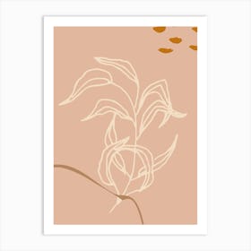 Pink Leafs Art Print