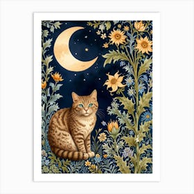 William Morris Cat In The Moonlight Art Print