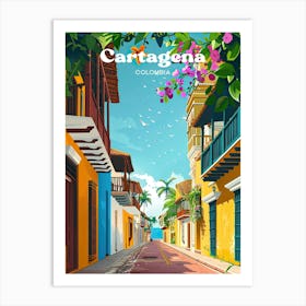 Cartagena Colombia Vibrant Art Illustration Art Print