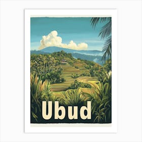 Aihrgdesign A Vintage Travel Poster Of Ubud 3 Art Print