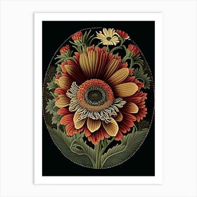 Gerbera 2 Floral Botanical Vintage Poster Flower Art Print