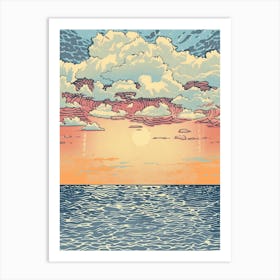 Sunset Over The Sea 1 Art Print