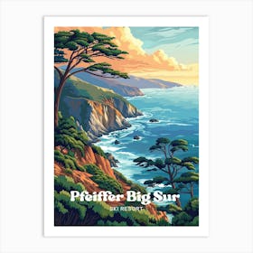 Pfeiffer Big Sur State Park Woodland Travel Art Art Print