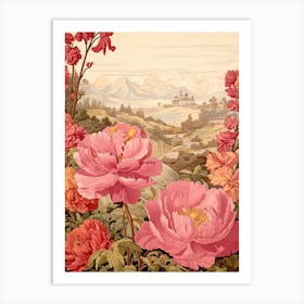 Peony Victorian Style 0 Art Print