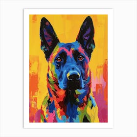 Belgian Malinois dog colourful painting Art Print