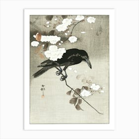 Crow With Cherry Blossom (1900 1930), Ohara Koson Art Print