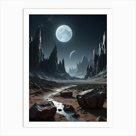 Moonlit Landscape Art Print